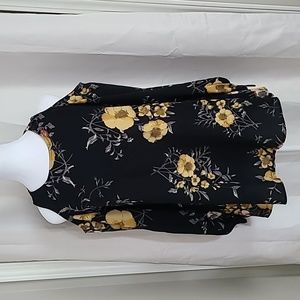 143 Story Blouse Floral Print Cold Shoulder Size S